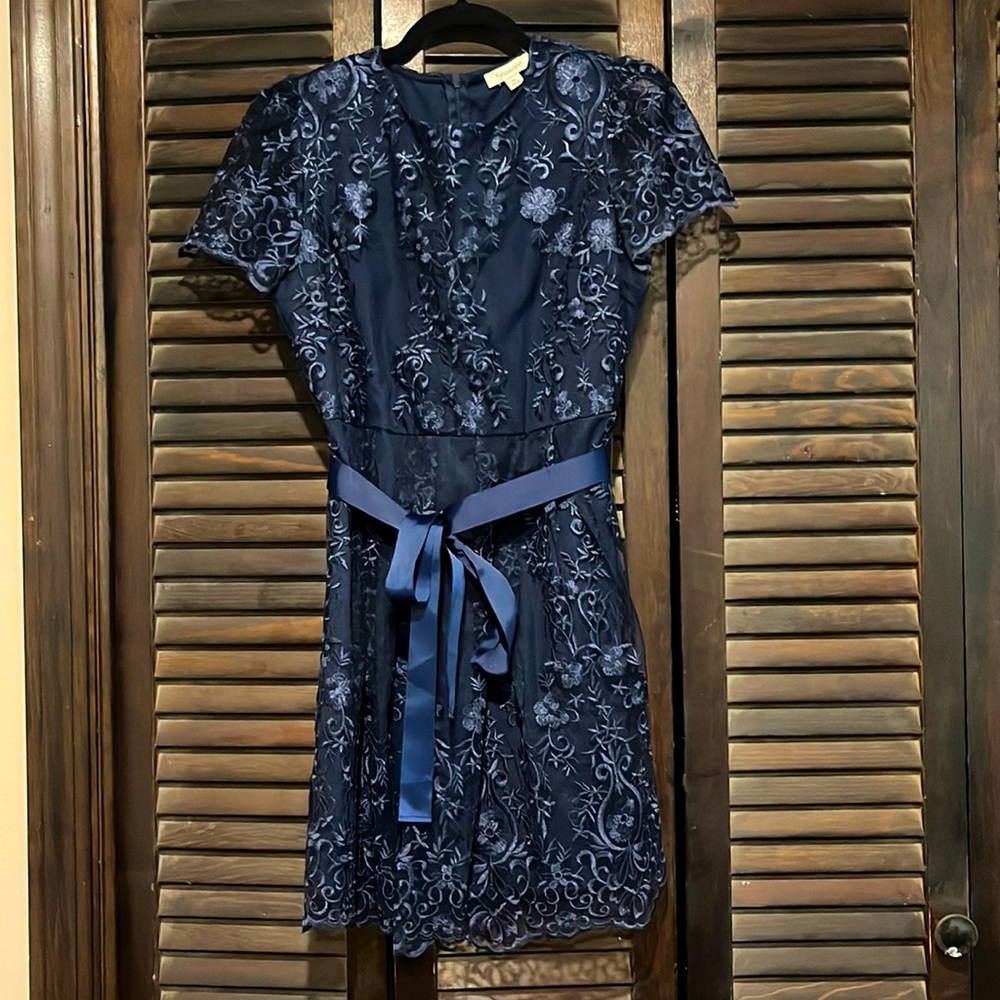 Navy Lace Mini Dress